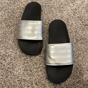 adidas | Shoes | Adidas Silver Slides 